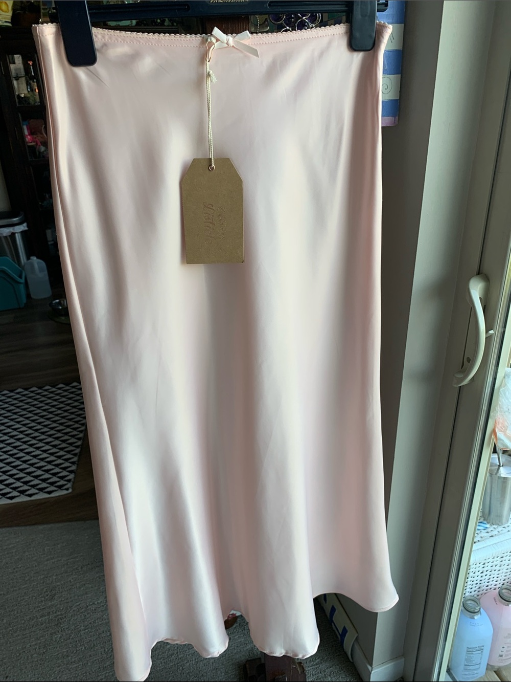 NWT Listicle Pink Satin Long Skirt Size M